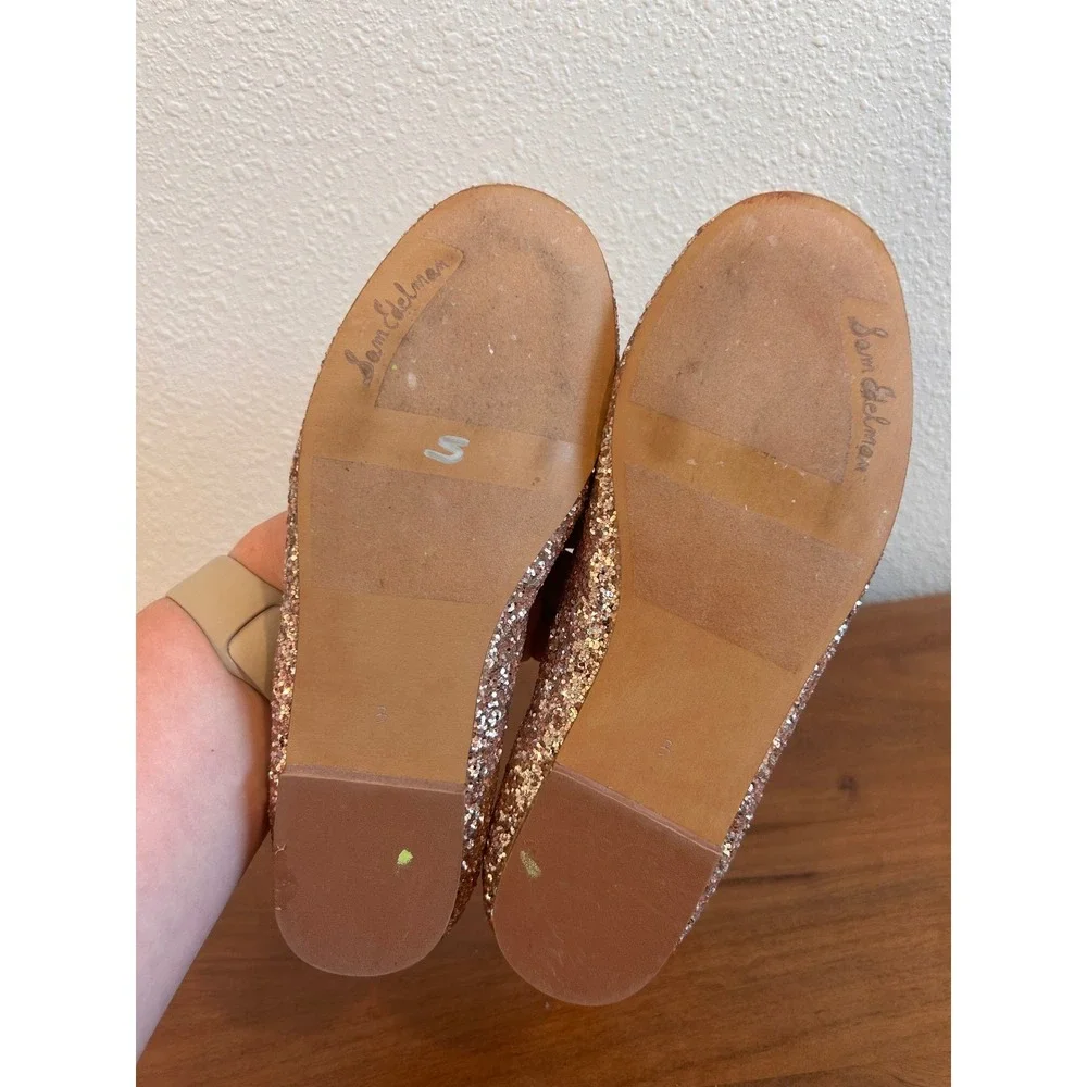Sam Edelman Felicia Mini Rose Gold Glitter Ballet Flats‎ Girls Size 3M